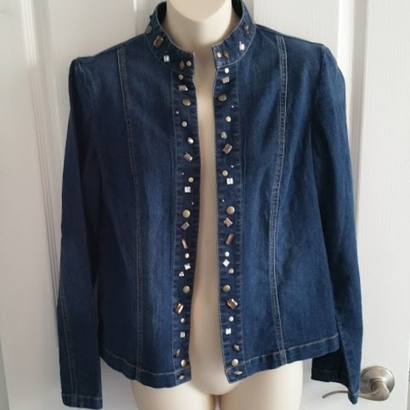 Chico's Jackets & Blazers - Chico's Denim Jean Jacket Size 0 (4/6) Embellished